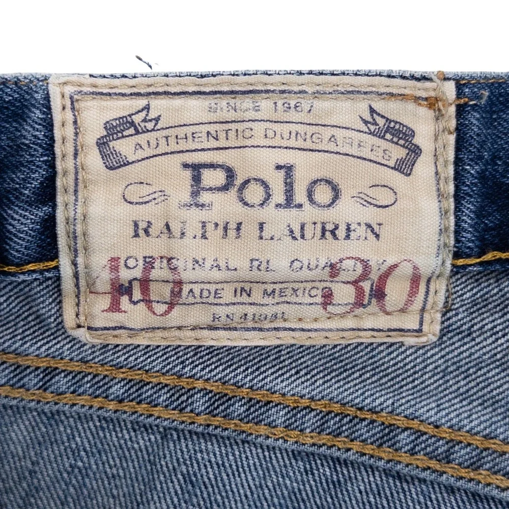 Polo Ralph Lauren Mens 40x30 Hampton Straight Jeans Blue Denim Americana Preppy